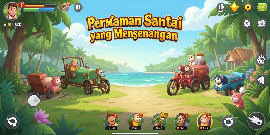 Screenshot 5ZK menampilkan gameplay santai yang menghibur.