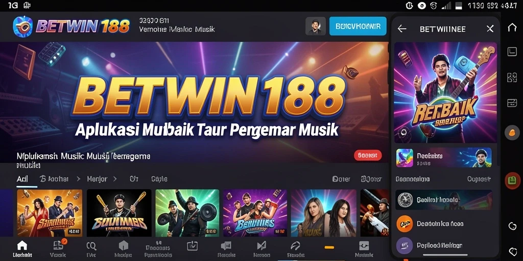 Tampilan gameplay interaktif BETWIN188 dengan lagu-lagu favorit.