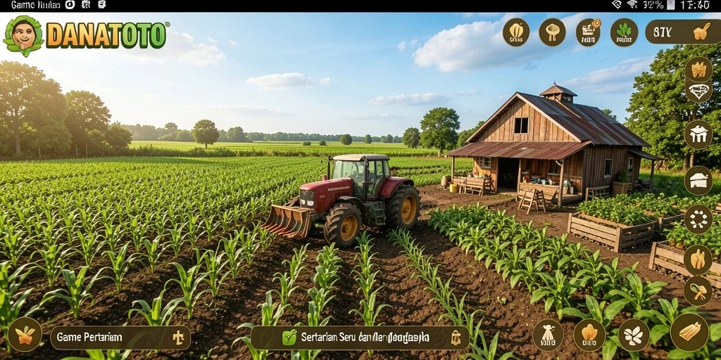 Tampilan gameplay <strong>DANATOTO</strong> yang menarik dengan pertanian interaktif.