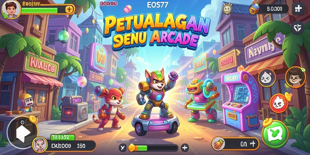 Screenshot menunjukkan gameplay dinamis dan seru dari EOS77.