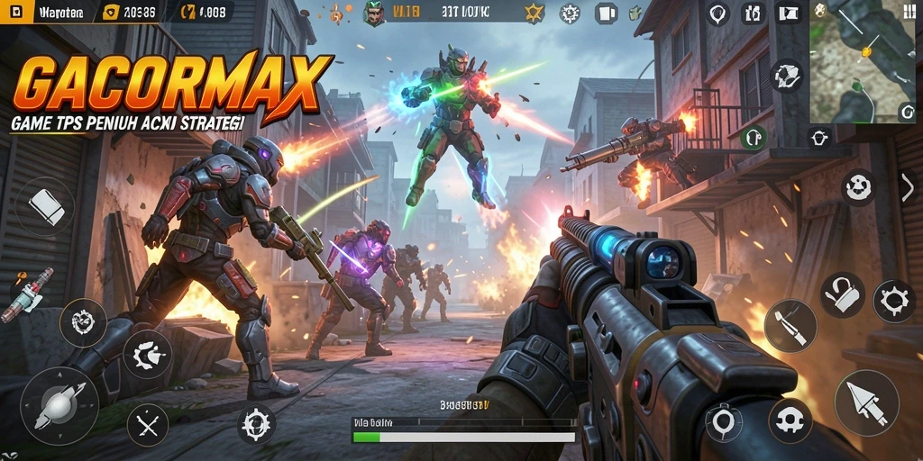 Tampilan utama gameplay GACORMAX yang penuh aksi dan intens.