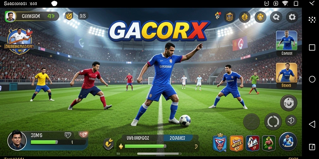 Screenshot gameplay GACORX menampilkan aksi olahraga menegangkan.