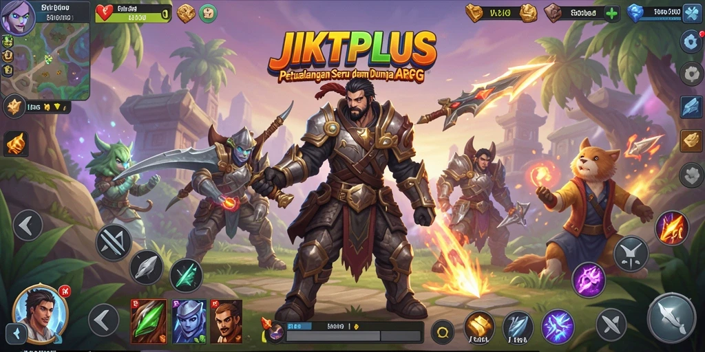 Screenshot menunjukkan pertarungan seru dalam gameplay JKTPLUS ARPG.