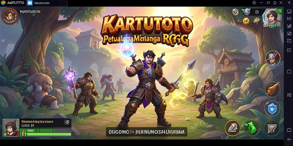 Tampilan gameplay RPG KARTUTOTO yang mendebarkan dan penuh warna.