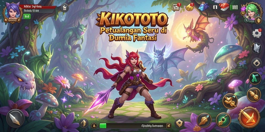 Screenshot gameplay KIKOTOTO menampilkan aksi petualangan mendebarkan.