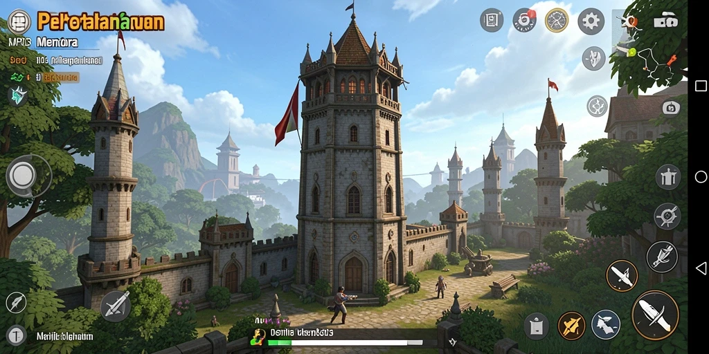 Tampilan menarik gameplay Tower Defense dari MPO303 dengan menara dan musuh yang dinamis.