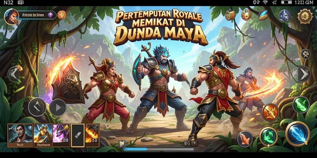 Tangkapan layar N32 yang menunjukkan aksi pertempuran intens dalam permainan Battle Royale.