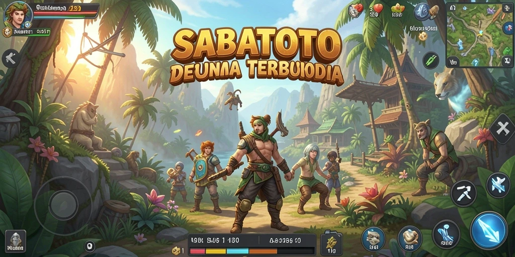 Screenshot gameplay menampilkan karakter menjelajahi dunia terbuka yang luas.