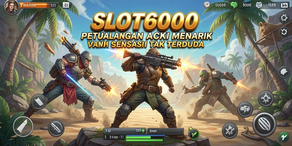 Tangkapan layar utama SLOT6000 menampilkan aksi mendebarkan di level yang menantang.